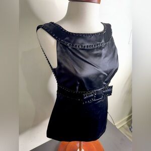 Red Valentino Studded Sleeveles Blouse Silk Top